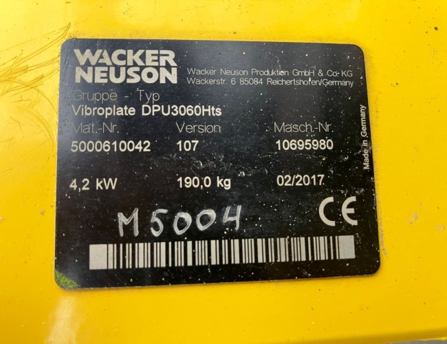 2017 Wacker Neuson DPU3060 Hts VK9852 | Grondverdichting | Trilplaat