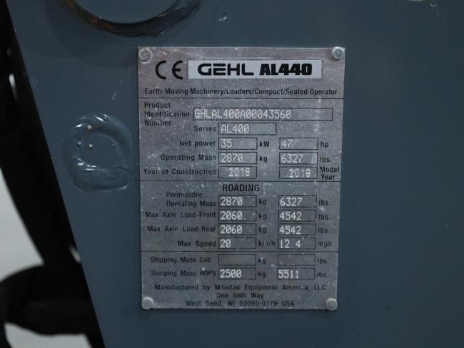 2019 Gehl AL 440 VK10817 | Wiellader | Mini Shovel